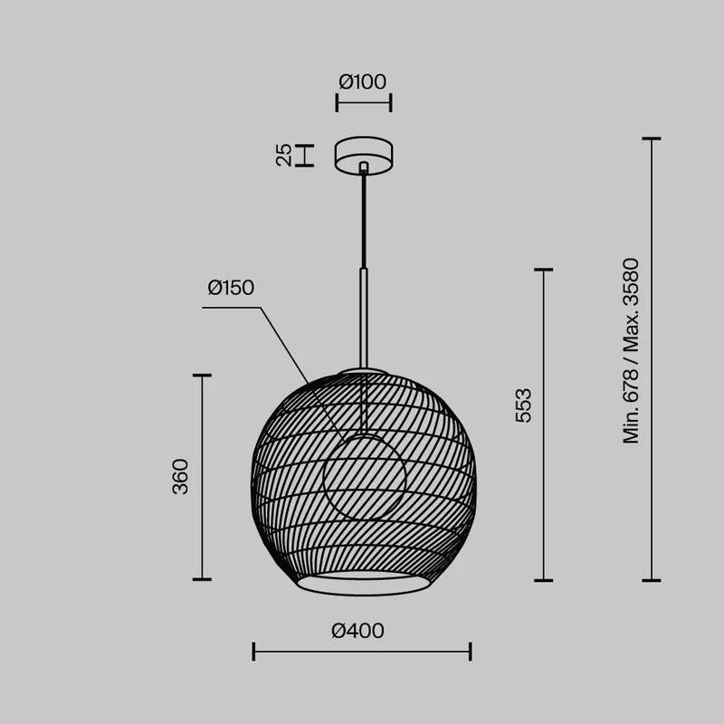 Lampa suspendata CANE Ø40 CM